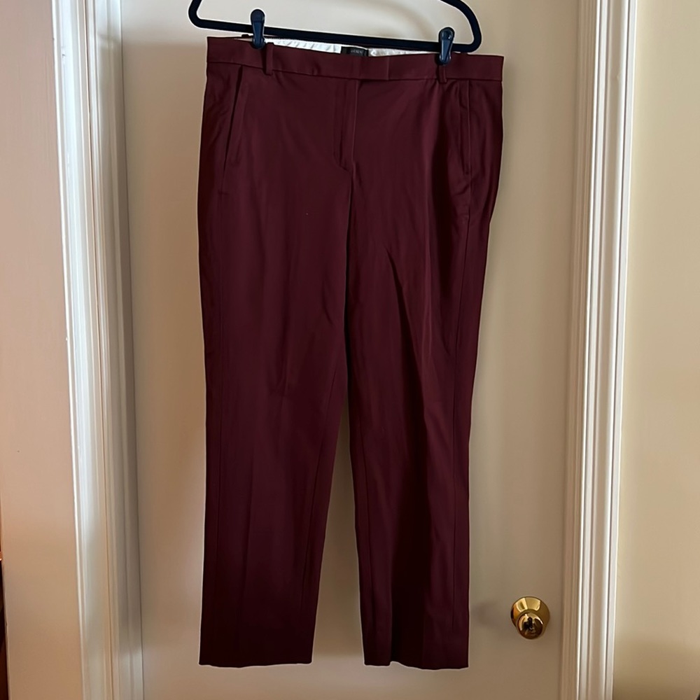 NWT J Crew Maddie Burgundy Pants